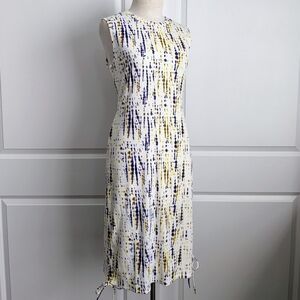 BCBGeneration Dress Above Knee Fitted Sleeveless Drawstring Hem Tie Dye XL NWT